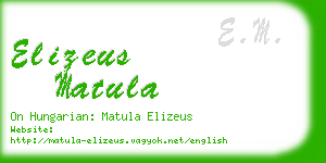elizeus matula business card
